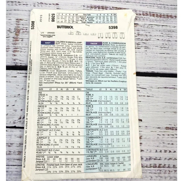 Vintage 1991 Buttermilk Girls pattern Package - Picture 3 of 7